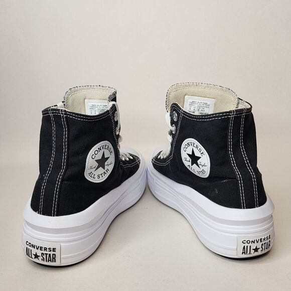 Converse Chuck Taylor All Star Move Platform Shoes Sneakers Womens 8 Black - Picture 8 of 16